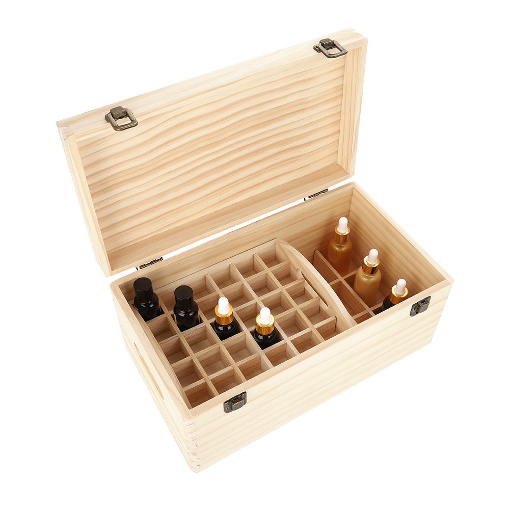 エッセンシャルオイル収納ケース 精油 二層 木製 エッセンシャルオイル収納 66本収納 旅行やプレゼンテーションに最適