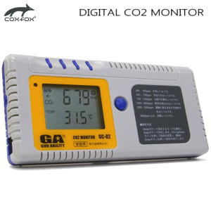 瞬時に測定、温度計表示付！coxfox 二酸化炭素濃度計 CO2モニター GC-02 送料無料