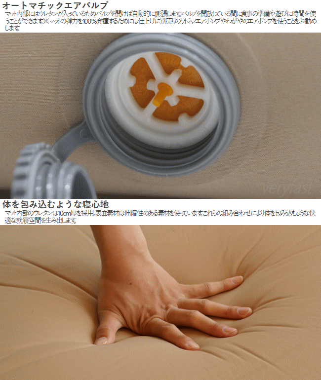 DOD マット ダブルサイズ キャンプ用マット 自動膨張式 インフレータブルマット ア...