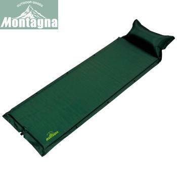 アウトドア キャンプ マット 膨張マット Montagna モンターナ マクラ付き自動膨張マット（グ ...