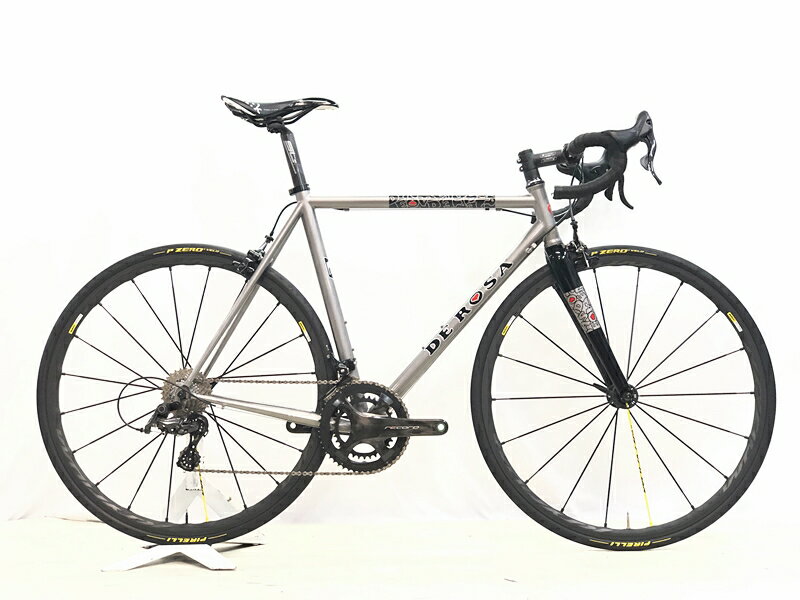 【中古】美品 デローザ DE ROSA コラム CORUM CAMPAGNOLO RECORD 2018年 クロモリ ロードバイク サイズ不明 シルバー