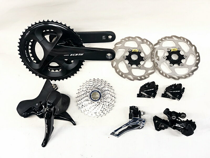 【中古】美品 シマノ SHIMANO 105 ST-R7020 FC-R7000 FD-R7000 RD-R7000 BR-R7070 SM-RT70-S CS-R7000 機械式 油圧DISC コンポセット 〇