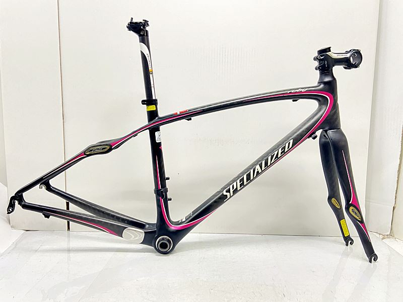 【中古】スペシャライズド SPECIALIZED ルビー RUBY ELITE COMPACT ロード フレームセット 2011年 48サイズ カーボン ブラック/ピンク