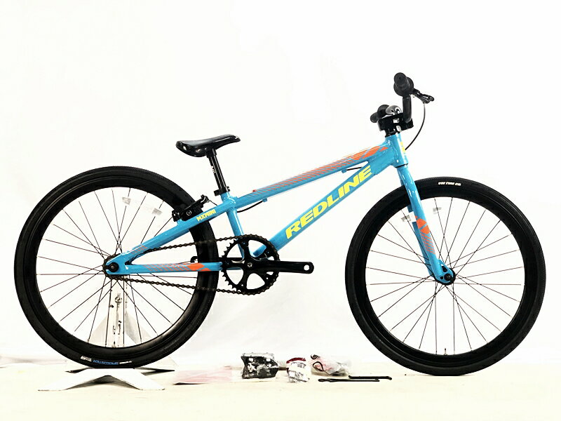 青いBMX自転車 小径タイヤ Uブレーキ