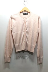 【中古】経堂) ドルチェ&ガッバーナ Dolce & Gabbana シルク100 ボタンダウン ニット カーディガン サイズ40 ピンク FX842T
