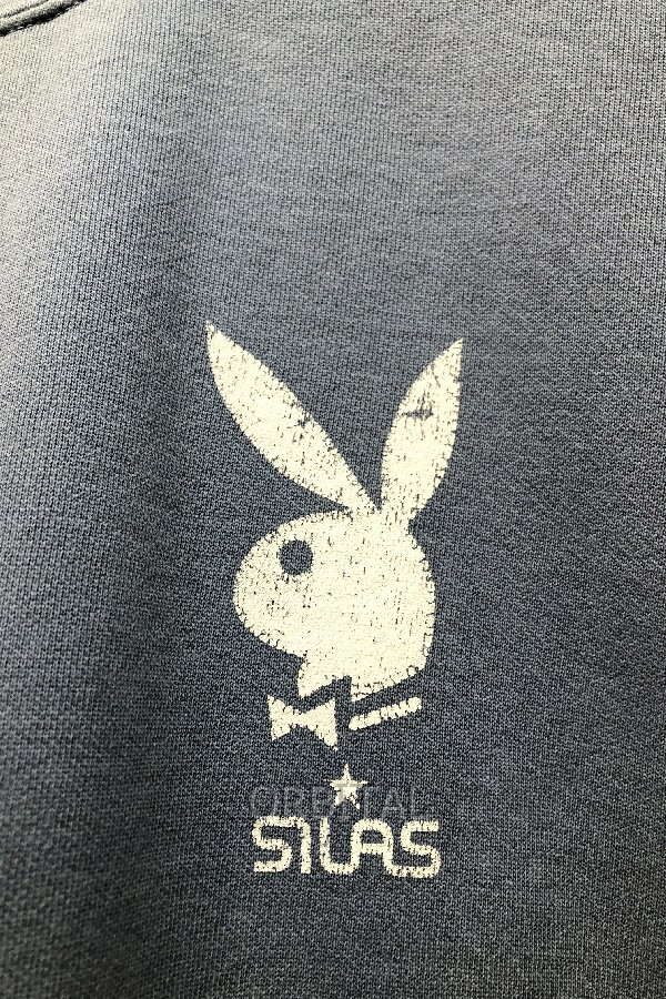【中古】経堂) PLAYBOY x SILAS プレイボーイ × サイラス SWEATSHIRT スウェットシャツ トレーナー ブルー メンズ 定価14,300円