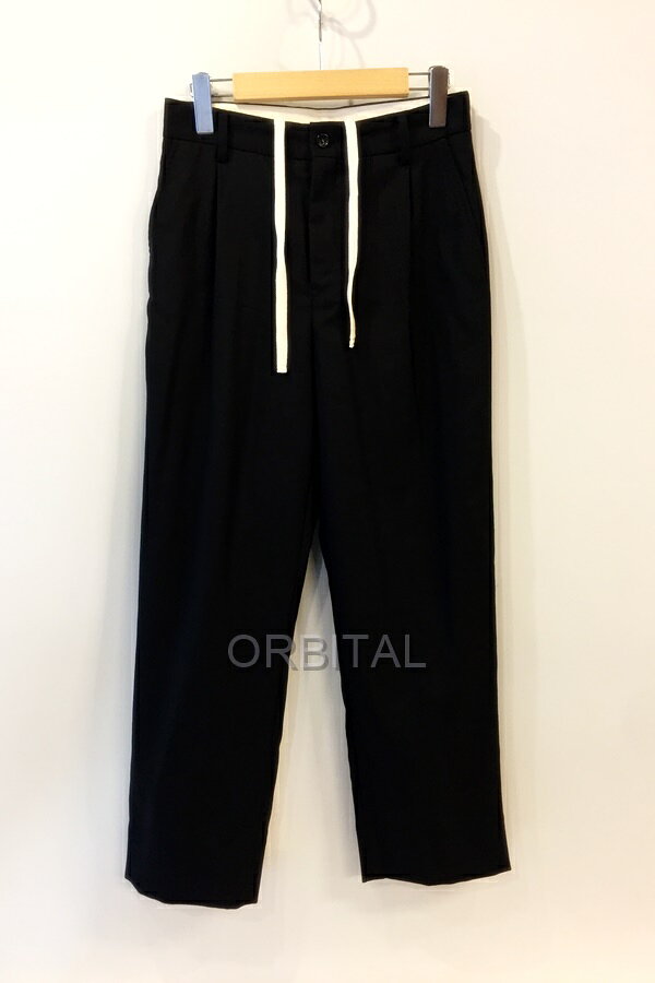 代官山)HOLIDAY ホリデイ WOOL DRAWSTRINGS SLACKS ウール ドローストリングス スラックス ブラック サイズ0 定価3万位
