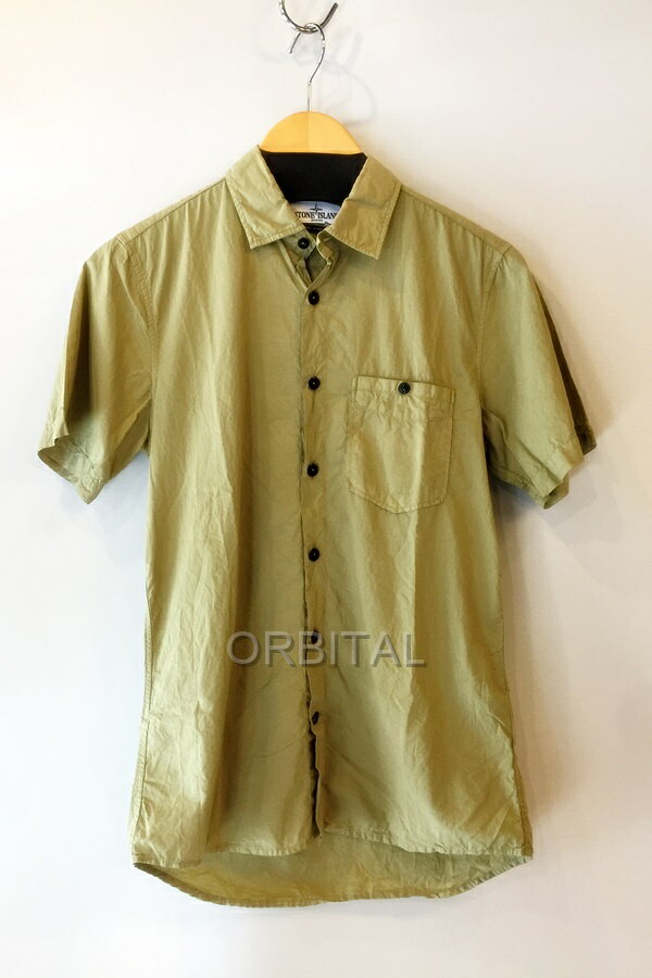 【中古】代官山)Stone Island ストーンアイランド 半袖ポケット シャツ コットン ベージュ サイズS