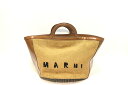 【中古】経堂) MARNI マルニ TROPICALIA ラージ トロピカリア カゴバッグ サマーバッグ ラフィア レザー BMMP0069Q0 定価130,0...