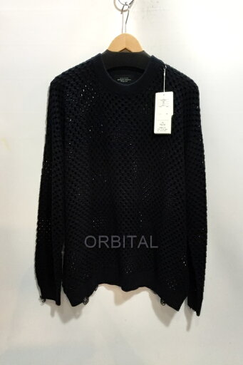 代官山)UNUSED アンユーズド US2331 MESH CREW NECK KNIT メッシュクルーネックニット ネイビー サイズ4 代官山)UNUSED アンユーズド US2331 MESH CREW NECK KNIT メッシュクルーネックニット ネイビー サイズ4
