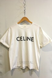 【中古】二子玉) CELINE セリーヌ ルーズTシャツ コットンジャージー エクリュ / ブラック S 2X764671Q 定価￥80,300- ※使用感