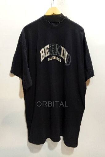 【中古】代官山)BALENCIAGA バレンシアガ 国内正規 739028 Be Kind Tee USED加工Tシャツ グレー 墨黒 サイズ3 【中古】代官山)BALENCIAGA バレンシアガ 国内正規 739028 Be Kind Tee USED加工Tシャツ グレー 墨黒 サイズ3