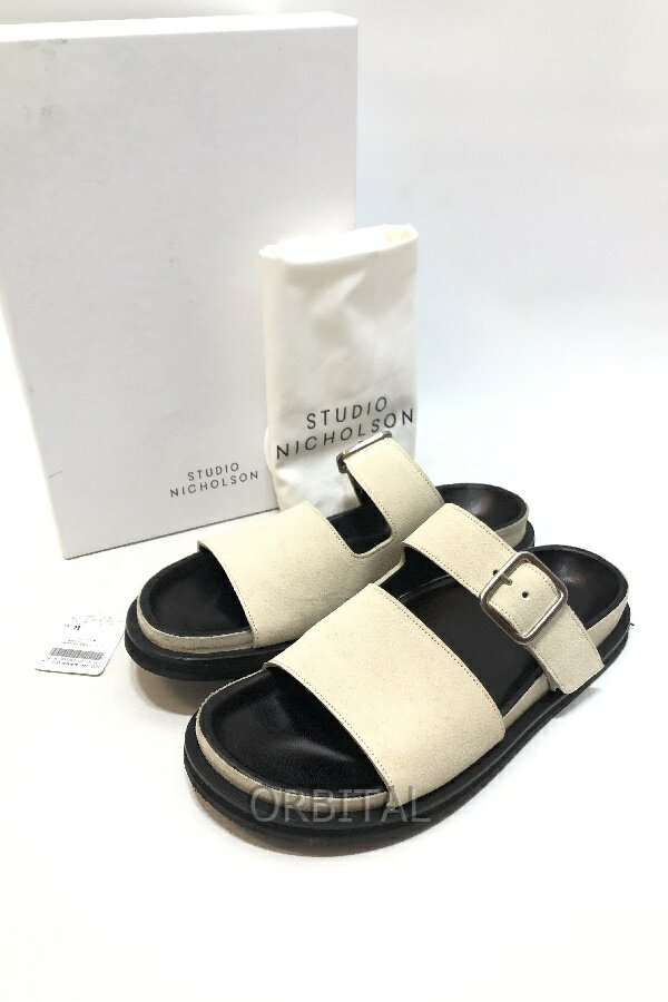 【中古】経堂) スタジオニコルソン STUDIO NICHOLSON スエードサンダル SUEDE FOOTBED サイズ38 オフホワイト系 52-30-931004
