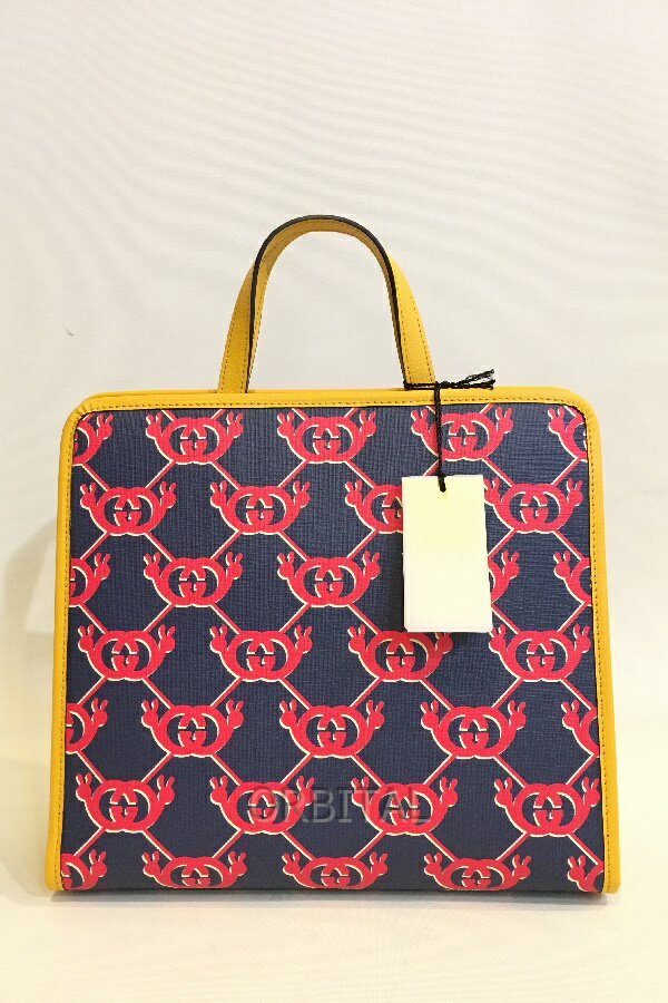 【中古】二子玉) GUCCI グッチ チルドレンズ 未使用 インターロックキングGスネイル トートバッグ 6056..