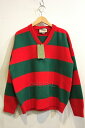 【中古】二子玉)GUCCI グッチ 24-25AW 未使用 763344 ウールボーダーVニット セーター レッド グリーン 定価28万位 メンズ XS 国内正...