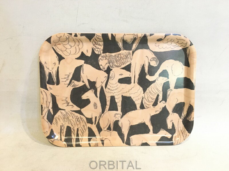 【中古】二子玉)mina perhonen ミナペルホネン life puzzle ライフパズルトレイ トレー ベージュ アニ..