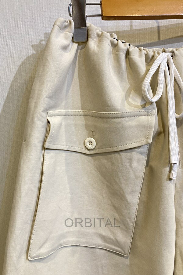 【中古】二子玉)GUCCI グッチ 未使用 コットンリネンイージーカーゴパンツ ワイドパンツ ライトベージュ メンズ 42 ケリングジャパン