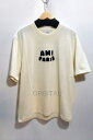 【中古】代官山)AMI PARIS アミパリス 国内正規 25SS ロゴパッチ Tシャツ オーガニックコットンジャージー クリーム サイズS