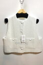 【中古】代官山)UNITED ARROWS ユナイテッドアローズ メタリックシャイン ツイード ベスト ホワイト タグ付き 定価4万位