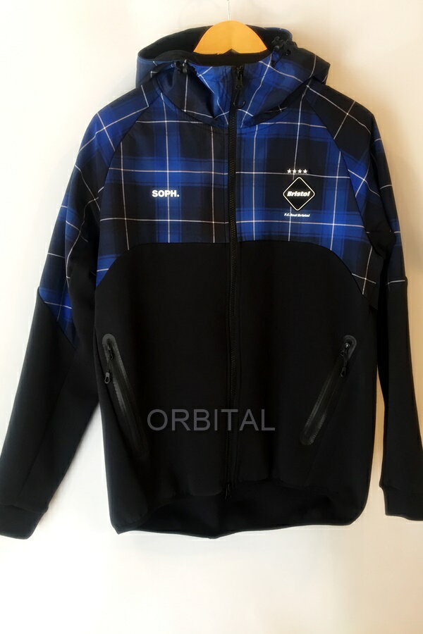 Rakuten - 【中古】代官山)F.C.Real Bristol　エフシーレアルブリストル　ベンチレーション　チェック柄フーディ　FCRB-230029　ネイビ　サイズM