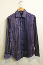 【中古】二子玉)ETRO エトロ ペイズリープリントロングスリーブシャツ コットン 柄 パープル メンズ 37(4)