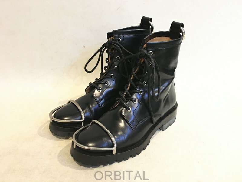 【中古】二子玉)alexanderwang アレキサンダーワン レザーレースアップブーツ 定価130,900円 ショート..
