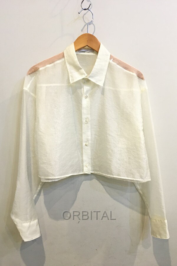 【中古】二子玉)ASTRAET アストラット オーガンジー クロップド レギュラーカラーシャツ 定価27,500円 ..