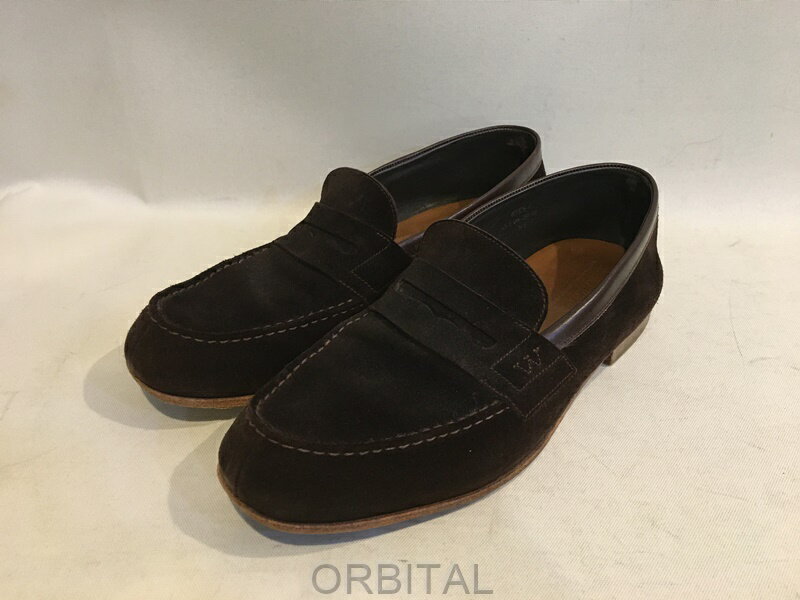 【中古】二子玉)J.M. WESTON ジェイエムウェストン スエードローファー こげ茶 ブラウン レザー メンズ 8.5 28cm位