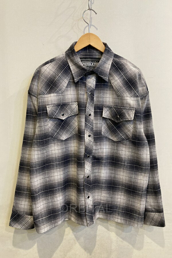 【中古】二子玉)PENDLETON ペンドルトン コットンオンブレチェックシャツ スナップボタン ネルシャツ ..