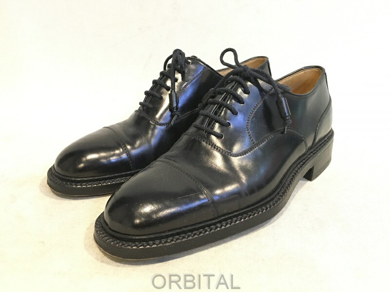 【中古】二子玉) BARNEYS NEW YORK バーニーズ ニューヨーク ストレートチップ レザーシューズ ブラック メンズ 40 26cm イタリア製(4)