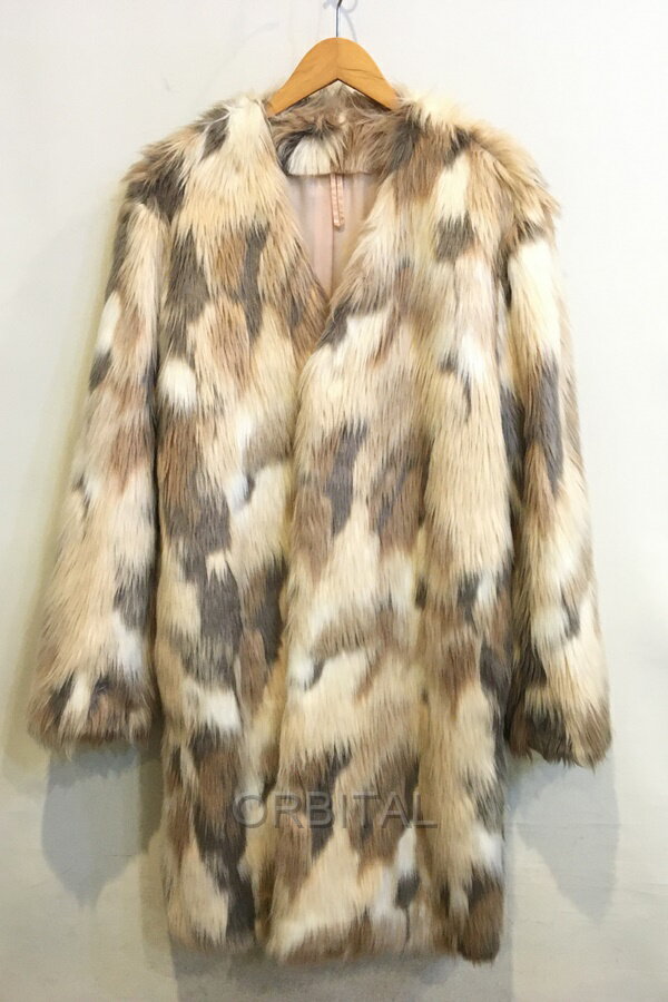 【中古】二子玉) EdwinaHorl エドウィナホール フェイクファーコート EH37C-04-08 レディース S 日本製 ※袖口裏汚れ