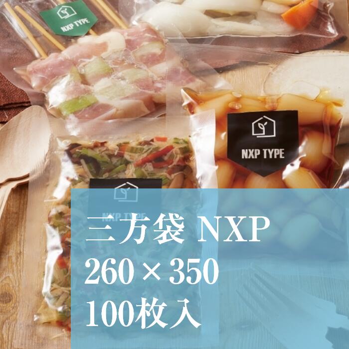 真空袋 平袋 NXPJ-40 260×350 厚み：0.075mm 100枚入り 透明 真空パック 冷蔵 冷凍 フリーザーパック