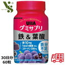 グミサプリ 鉄＆葉酸 30日分 60粒 UHA味覚糖 アサイーミックス味 グミ 鉄 葉酸 グミサプリ 鉄分 ボトルタイプ