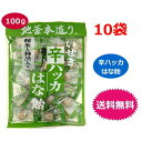 10袋セット 井関食品 甜茶と柿渋入り 辛ハッカはな飴 100g 地釜本造り 送料無料