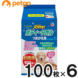 JOYPET(ジョイペット)ボディータオル ペット用 お徳用 つめかえ用 100枚×6袋【まとめ買い】【あす楽】