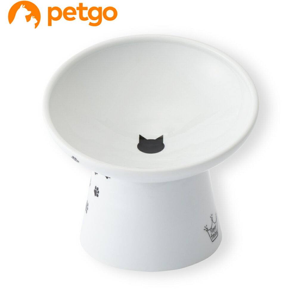 猫壱 ハッピーダイニング 猫用 脚付フードボウル 斜めタイプ 猫柄