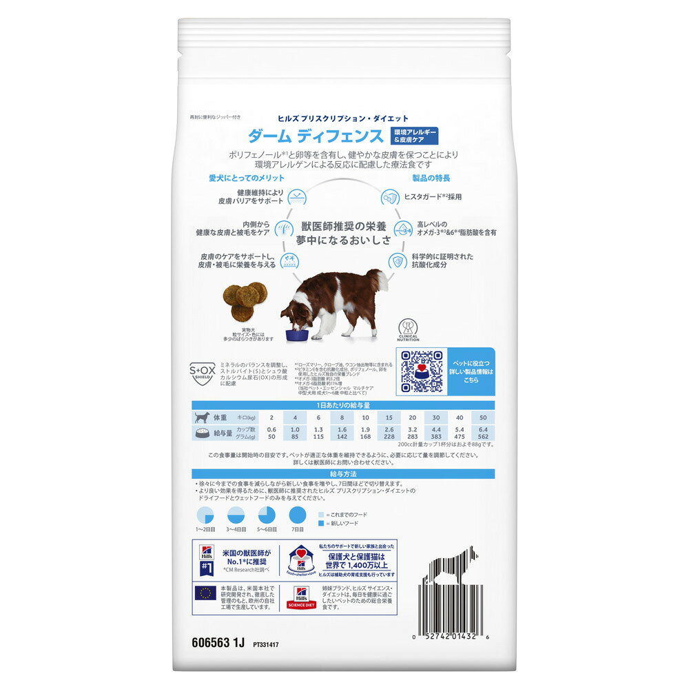 ヒルズ犬用ダームディフェンス環境アレルギー&皮膚ケアドライ1kg【あす楽】