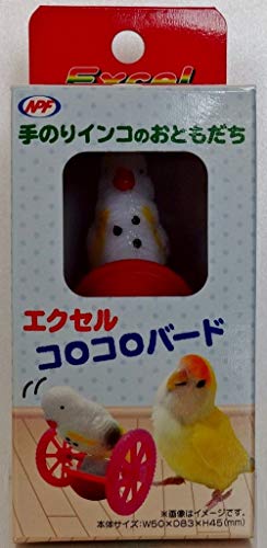 ◆本体サイズ (幅X奥行X高さ) :5×8.3×4.5cm ◆本体重量:0.019kg ◆原産国:中華人民共和国 車輪がついてコロコロ動く。突いて、蹴って、寄り添って、一緒に遊べる手のりインコのおともだち！