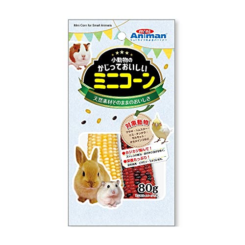 小動物のかじっておいしい ミニコーン 80g【ドギーマンハヤシ】ハムスター ウサギ モルモット 小動物 おやつ コーン 歯 伸びすぎ防止 かじり木［K］のサムネイル