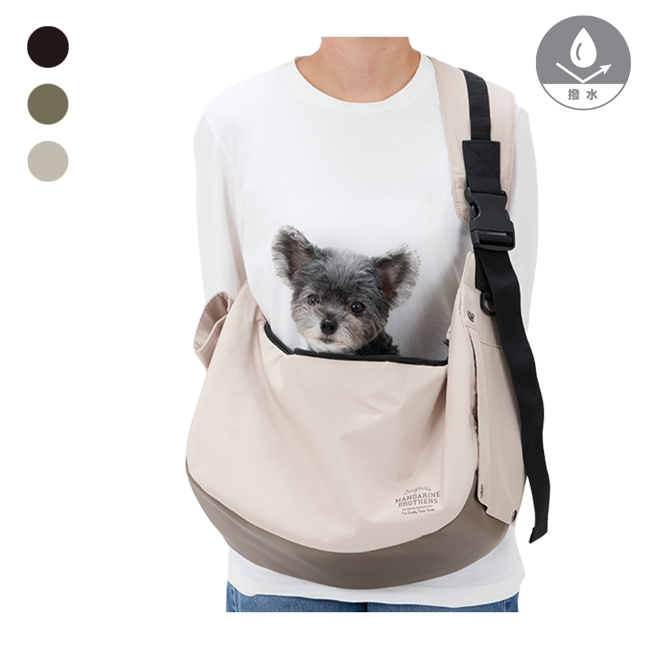 SLEEVE SHOULDER BAG LIGHTBEIGE【MANDARINE BROTHERS】犬 ペット お出かけ キャリー ショルダーバッグ マンダリンブラザーズ [K]