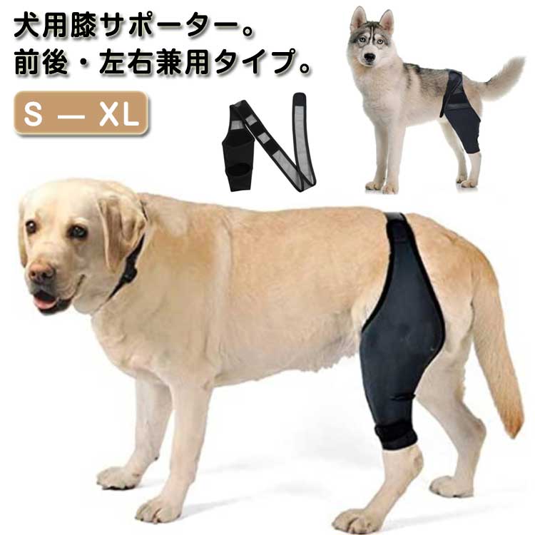 犬用膝サポーター。前後・左右兼用タイプ。マジックテープを巻きつけるだけ装着できる、ペットの体型によって調節簡単な関節プロテクター。手術、靭帯損傷および慢性関節炎 がある子には痛みの軽減。足の傷口を噛んだり舐めたりするのを防ぐ。捻挫や関節炎などのトラブルを予防し、また老犬に弱った筋力の回復を補助しできます。冷え対策に！薄く通気性の良い素材を採用で、ひじのサポー夕ー感を損ねることなく軽量化を実現できます。 サイズ S M L XL サイズについての説明 サイズ：写真通り※上記サイズは平置き実寸になります。サイズ表の実寸法は商品によって1-3cm程度の誤差がある場合がございます。 素材 ネオプレーン ポリエステル ナイロン 色 ブラック 備考 ●サイズ詳細等の測り方はスタッフ間で統一、徹底はしておりますが、実寸は商品によって若干の誤差(1cm～3cm )がある場合がございますので、予めご了承ください。 ●製造ロットにより、細部形状の違いや、同色でも色味に多少の誤差が生じます。 ●パッケージは改良のため予告なく仕様を変更する場合があります。 ▼商品の色は、撮影時の光や、お客様のモニターの色具合などにより、実際の商品と異なる場合がございます。あらかじめ、ご了承ください。 ▼生地の特性上、やや匂いが強く感じられるものもございます。数日のご使用や陰干しなどで気になる匂いはほとんど感じられなくなります。 ▼同じ商品でも生産時期により形やサイズ、カラーに多少の誤差が生じる場合もございます。 ▼他店舗でも在庫を共有して販売をしている為、受注後欠品となる場合もございます。予め、ご了承お願い申し上げます。 ▼出荷前に全て検品を行っておりますが、万が一商品に不具合があった場合は、お問い合わせフォームまたはメールよりご連絡頂けます様お願い申し上げます。速やかに対応致しますのでご安心ください。