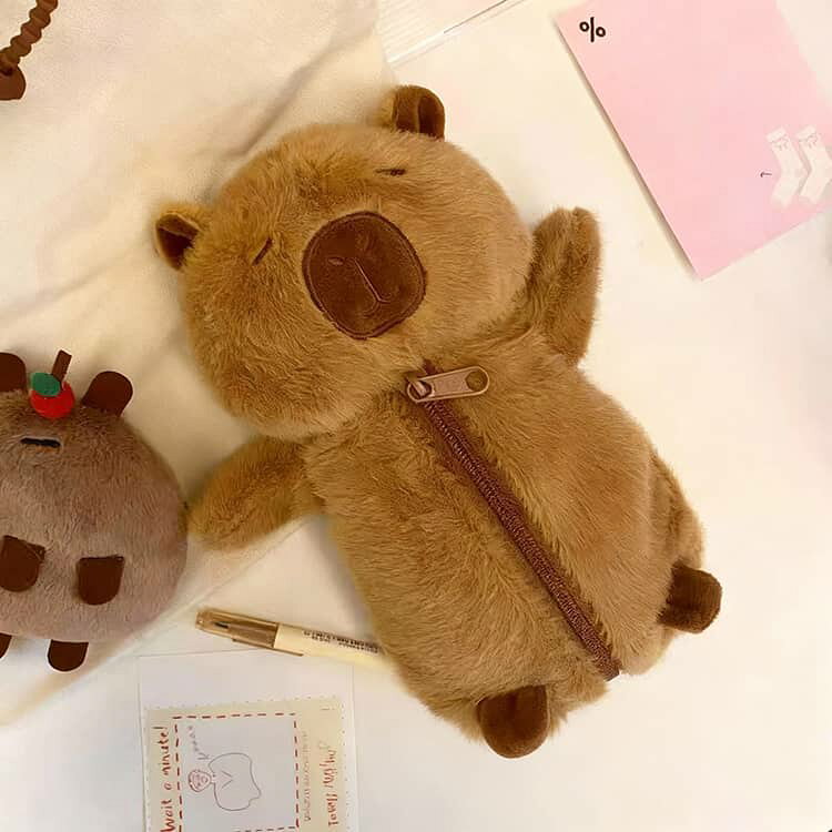 筆箱 ペンケース 癒し系 もこもこ 小学生 ふわふわ 中学生 ぬいぐるみペンケース カピバラ キッズ 柔らかい かわいい 学生用 新学期 通学 誕生日 プレゼント ギフト 贈り物 おしゃれ ペンケース 軽量 持ち運び便利 vexia-10004219 VEXIA サンプル画像2