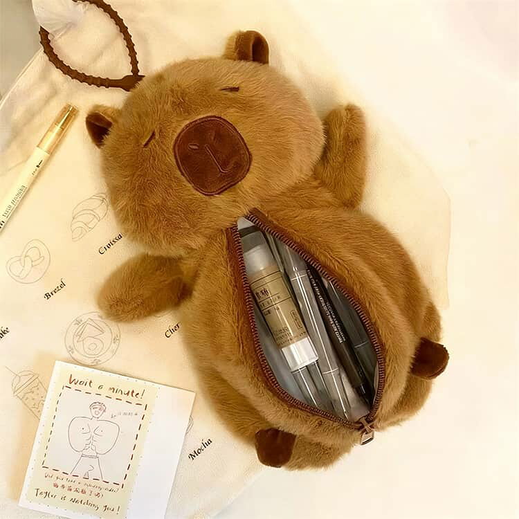 筆箱 ペンケース 癒し系 もこもこ 小学生 ふわふわ 中学生 ぬいぐるみペンケース カピバラ キッズ 柔らかい かわいい 学生用 新学期 通学 誕生日 プレゼント ギフト 贈り物 おしゃれ ペンケース 軽量 持ち運び便利 vexia-10004219 VEXIA サンプル画像3