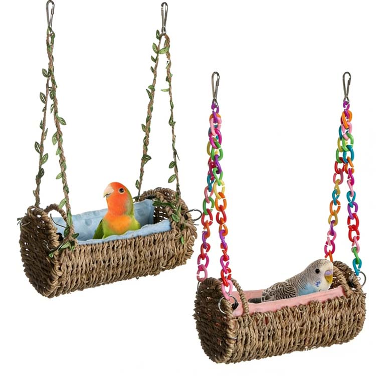 眠 鳥用品 鳥の巣 吊り下げ式 小鳥の巣箱 鳥飼育の巣 鳥小屋 ペット 文鳥 置物 オ...