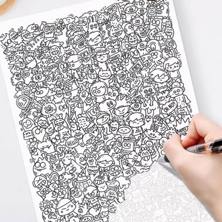 なぞり描き お絵描き 100枚セット 描画練習 トレースブック A5 練習帳 ストレス解...