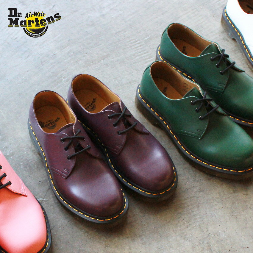 限定クーポン配布☆ドクターマーチン 3ホール シューズ メンズ レディース 1461 DR．MARTENS 靴 シューズ カジュアル ローカット ブランド 人気 定番 おしゃれ レースアップ 3ホール 厚底 ピンク グリーン ホワイト 白 パープル 26226100 26226300