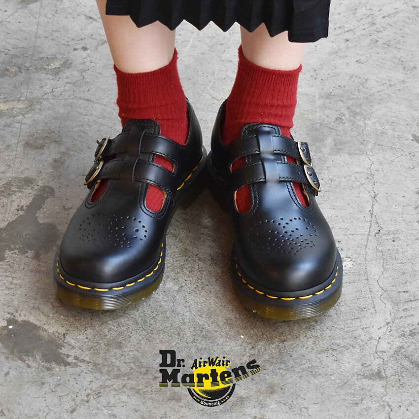 《限定クーポン配布》ドクターマーチン シューズ DR.MARTENS 8065 メリージェーン メンズ レディース ブラック MARY JANE R12916001 定番 人気 ローカット ベルト レザー 復刻モデルのサムネイル
