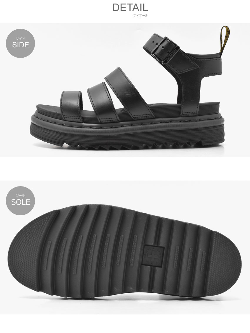 200枚限定！500円クーポン対象★ドクターマーチン サンダル DR.MARTENS レディース おしゃれ ブレア BLAIRE 24191001 ブランド カジュアル コンフォート レザー グラディエーター シューズ ベルト ストラップ 厚底 本革 人気 夏 黒 sale