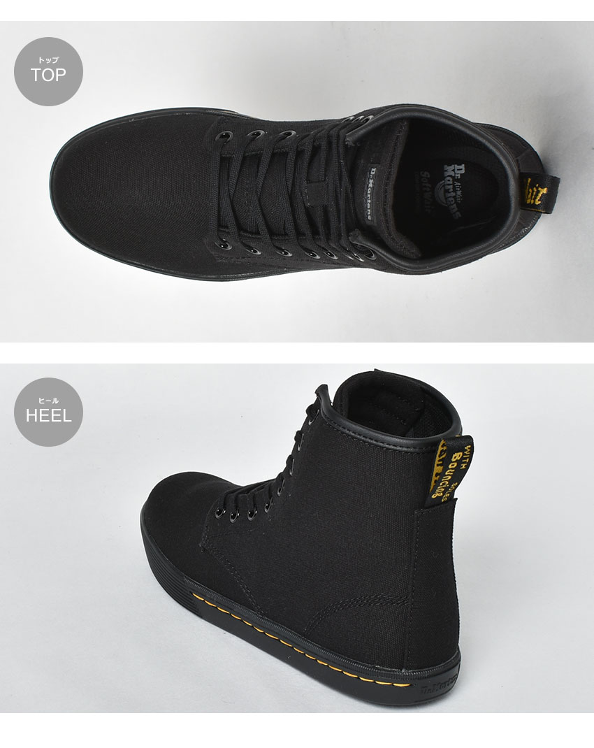 《枚数限定300円クーポン対象》ドクターマーチン スニーカー レディース DR．MARTENS シェリダン 靴 シューズ カジュアル ロック シンプル ハイカット 人気 定番 おしゃれ レースアップ 通勤 通学 ブラック 黒 23858001 SHERIDAN 母の日