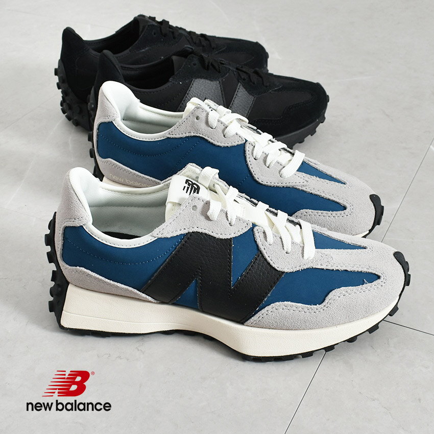 《3日間限定SALE開催中》ニューバランス スニーカー メンズ レディース NEW BALANCE MS327 靴 シューズ ローカット オールブラック レザー 本革 カジュアル 定番 通勤 通学 おしゃれ ストリート ブラック グレー ネイビー 黒 MS327LU1 MS327LX1